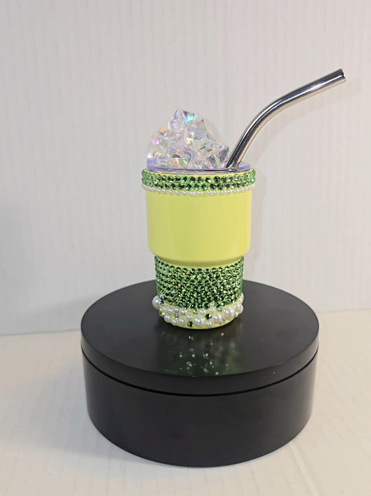 Lime Pearl Luxe Mini Rhinestone Tumbler (3oz)