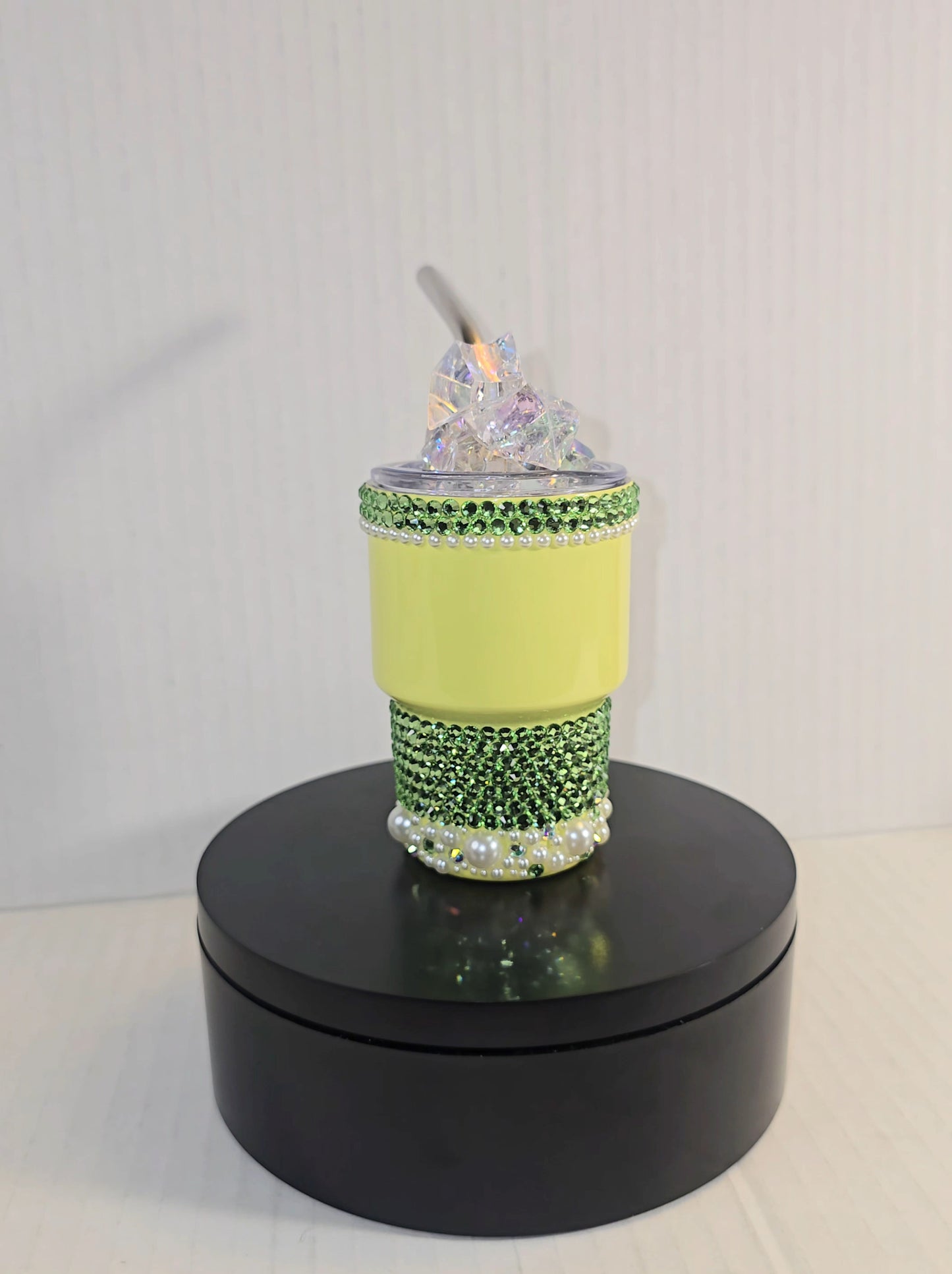 Lime Pearl Luxe Mini Rhinestone Tumbler (3oz)
