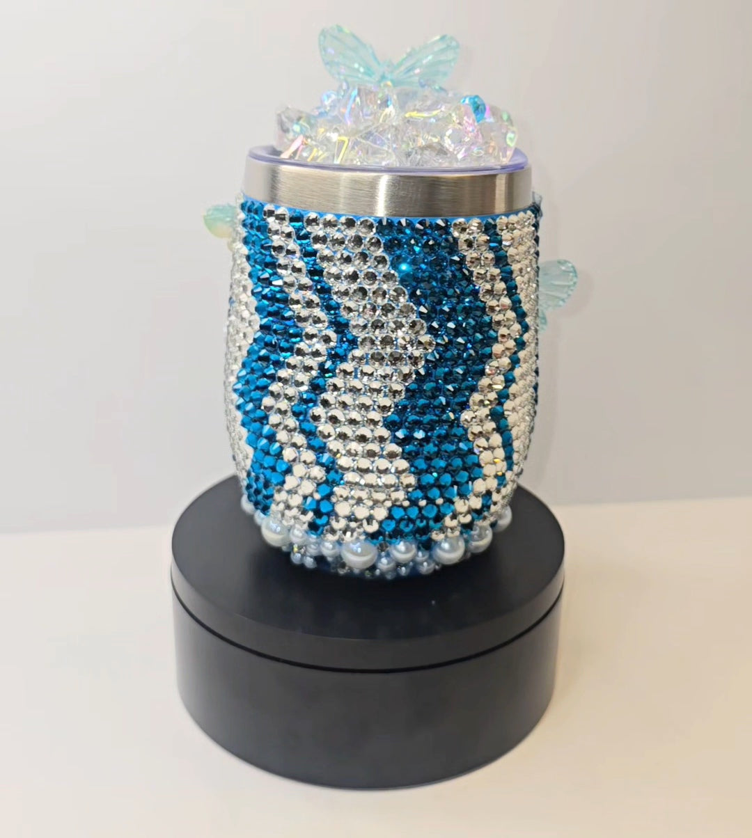 Icy Butterfly Garden – Luxury Rhinestone Tumbler