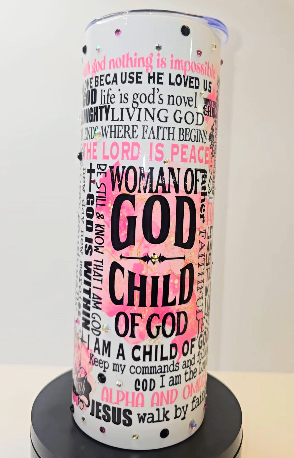Woman of God Statement Tumbler – Light Crystal Accent Edition