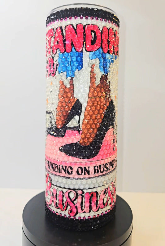 Standing on Business Statement Piece – Hand-Embellished Rhinestone Tumbler