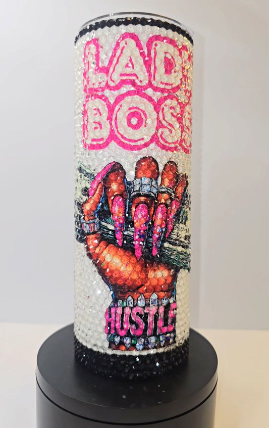 Lady Boss Hustle Statement Piece – Hand-Embellished Rhinestone Tumbler