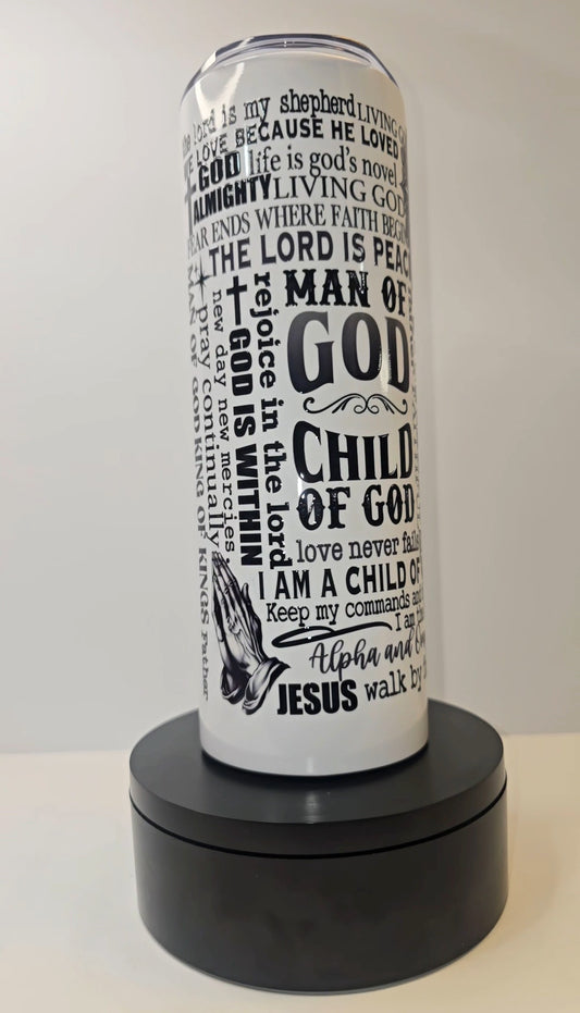 Man of God Statement Tumbler – Faith-Based Stainless Steel Drinkware