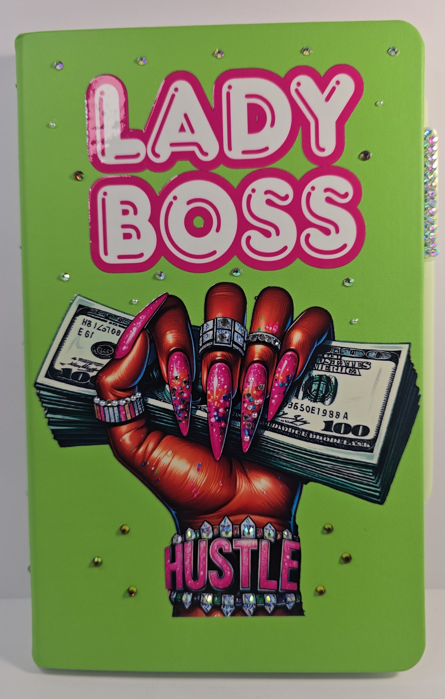 Lady Boss Hustle, Hand-Embellished Crystal Statement Journal, Limited Edition
