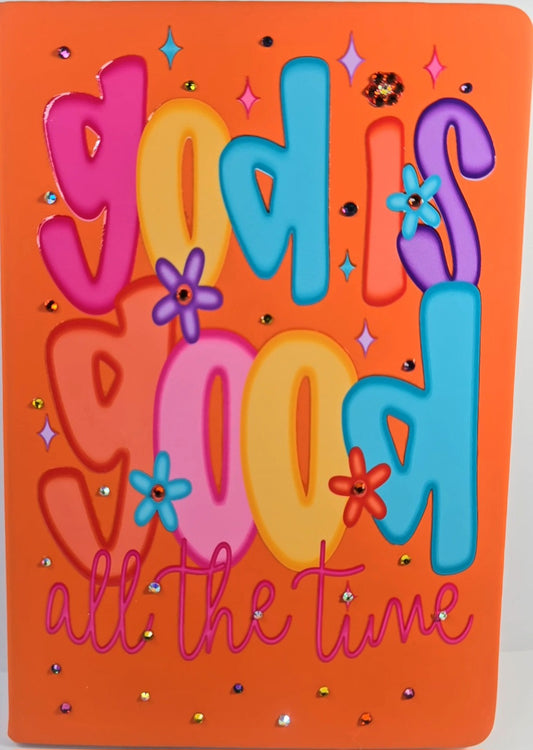 God Is Good All the Time Statement Journal – Light Accent Sparkle