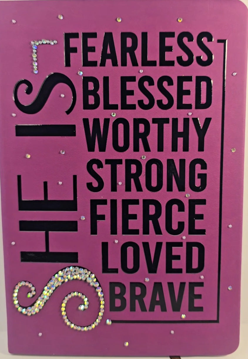 She Is Fearless Affirmation Journal – Light Accent Sparkle