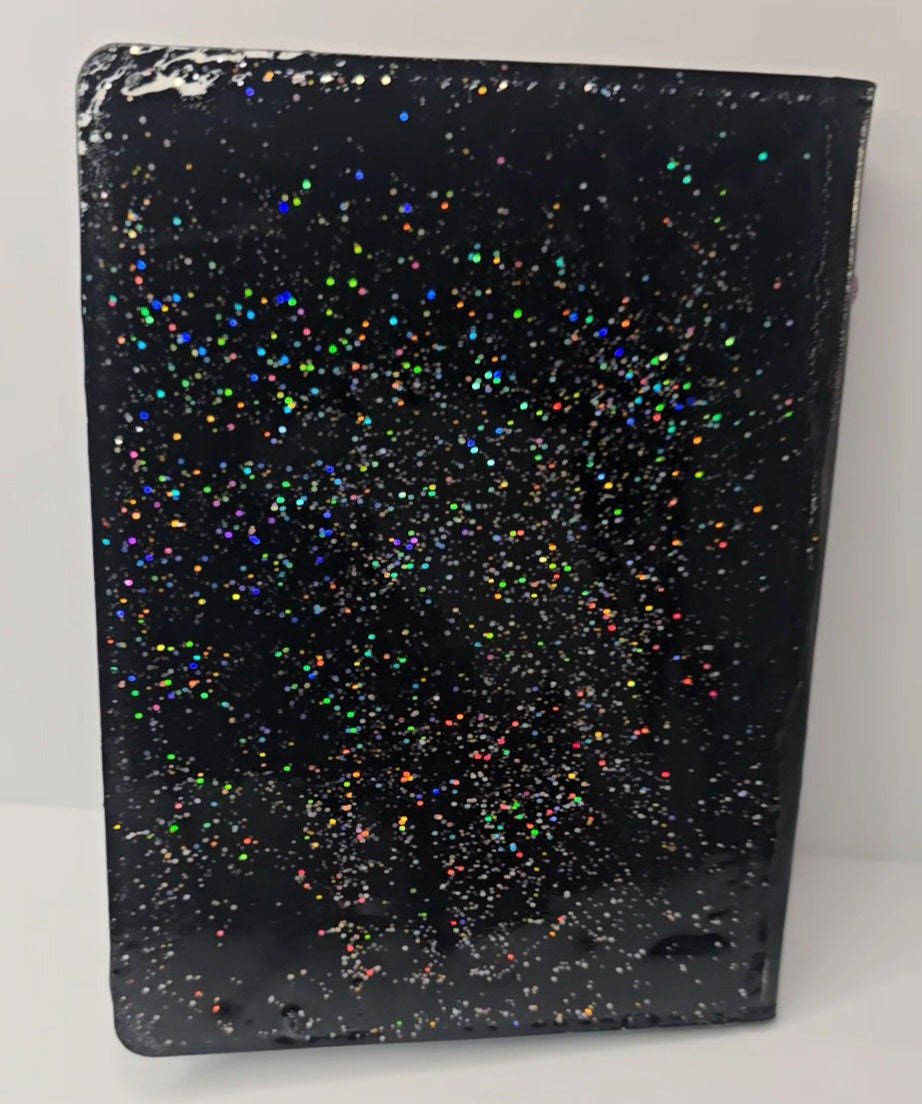 Crimson Noir 3D Floral Rhinestone Passport Holder – Red & Black Statement Piece