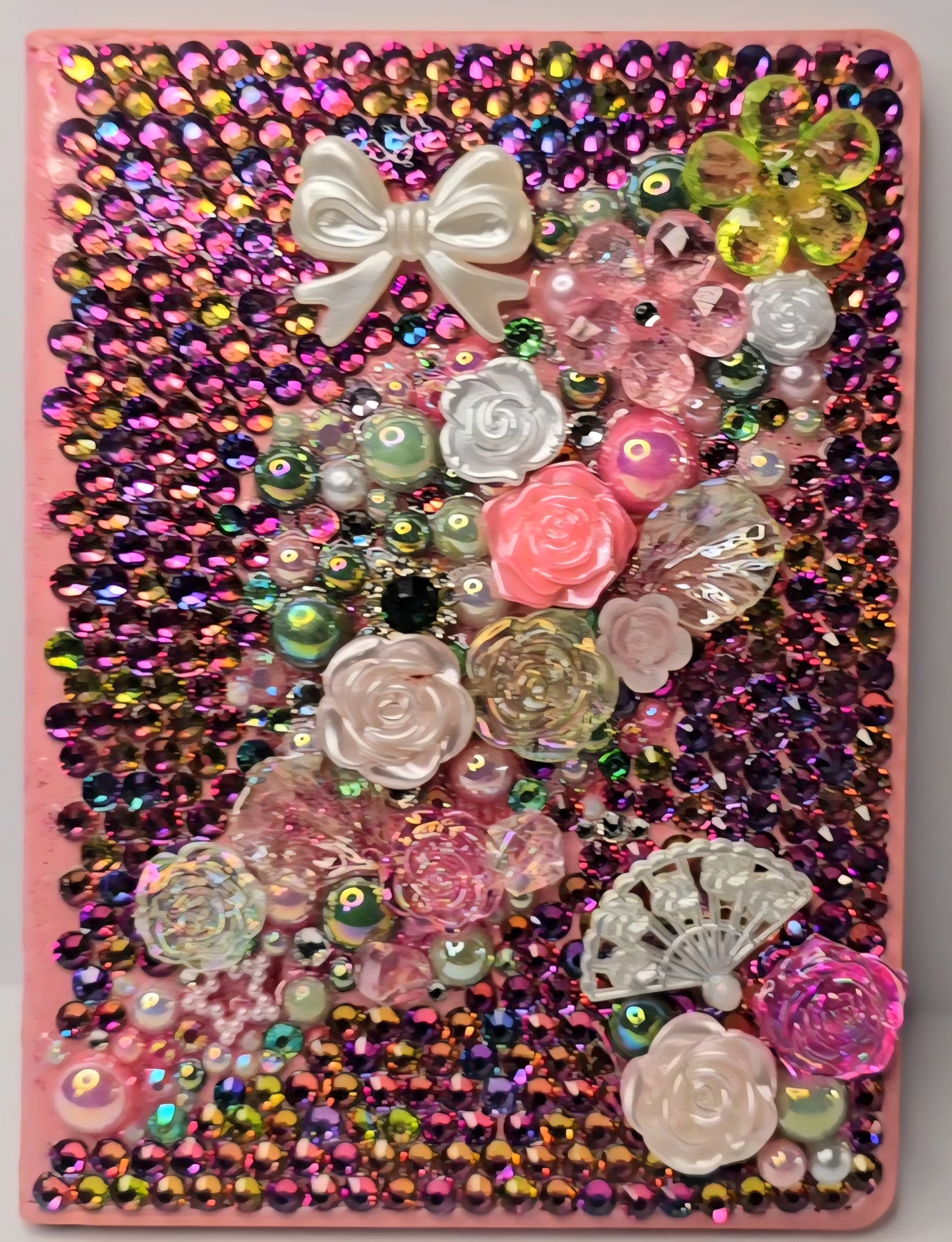 Blush Bloom 3D Rhinestone Passport Holder – Pink Floral Statement Piece