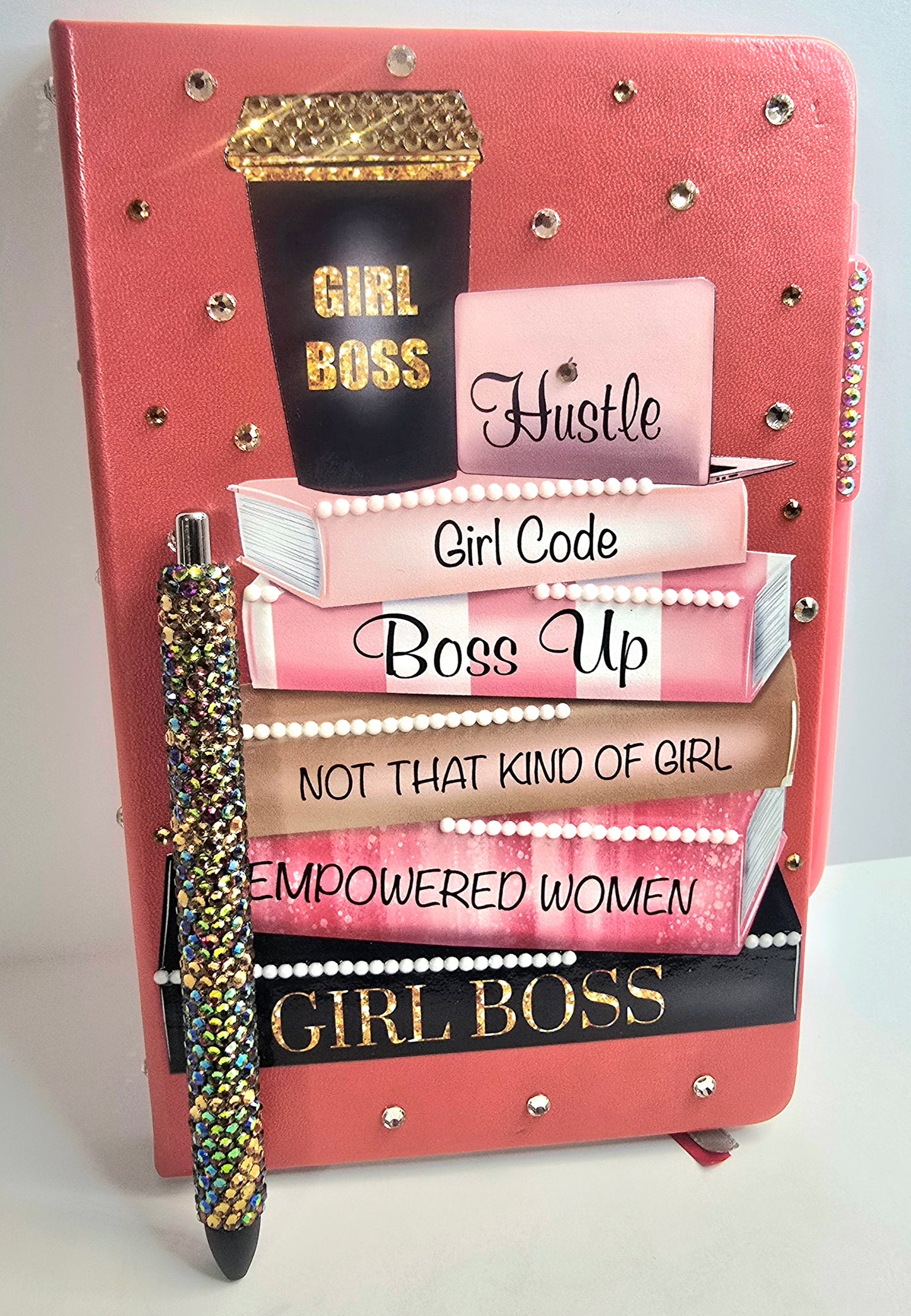 Girl Boss Signature Journal Bundle – Rhinestone Pen Set