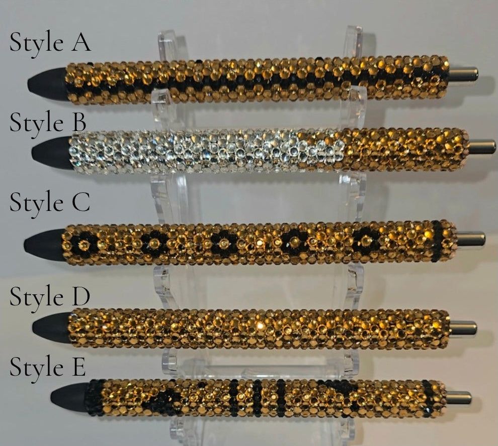 The Gilded Noir Series – Luxury Rhinestone Gel Pens