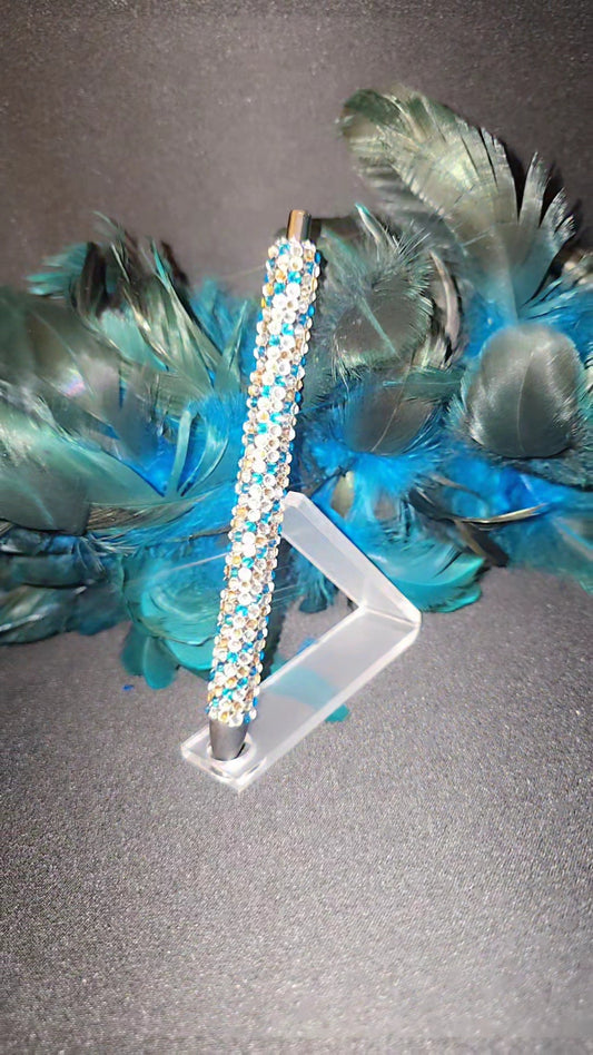 Turquoise & Gold Bling Pen