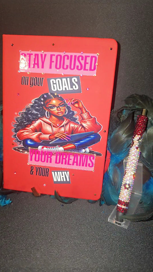 Stay Focus Bedazzled Journal & Pen Set
