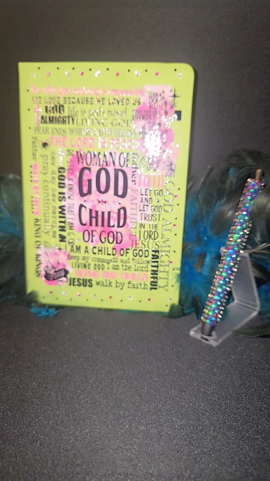 Bedazzled Woman Of God Journal & Pen Set