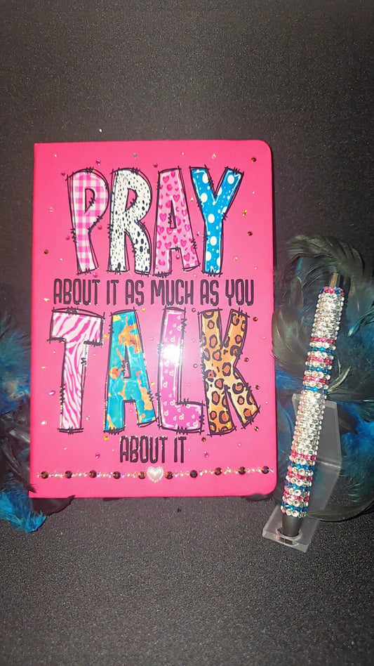 Pray as Much as You Talk Bedazzled Journal & Pen Set