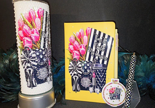 Glam Set-Time to Build Rhinestone Tumbler, Bedazzled Journal & Pen