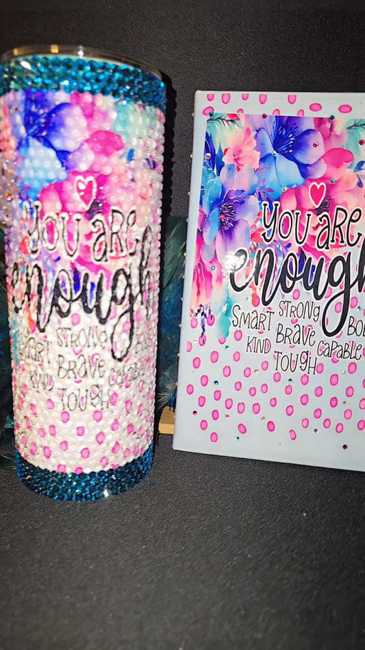 You're Enough Rhinestone Tumbler & Bedazzled Journal