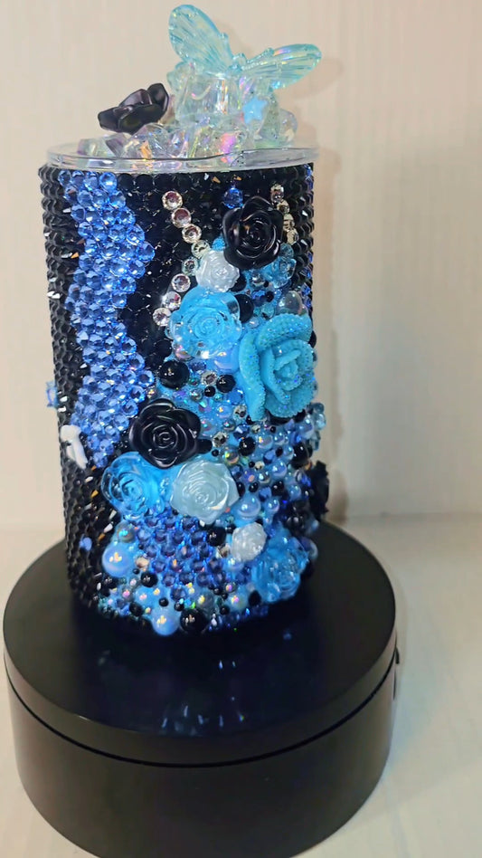 Midnight Blue Butterfly Luxe Tumbler
